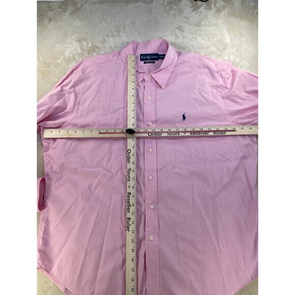 Ralph Lauren Classic Fit Pink Men’s Long Sleeve Button Up Shirt XXL - Picture 3 of 12
